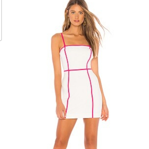 NBD Achillea Stretch Sleeveless/straples Mini in White/pink Contrast.Size XS NWT - Picture 1 of 14
